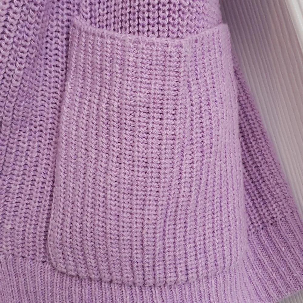 Melloday Lilac Two Pocket Pullover Sweater